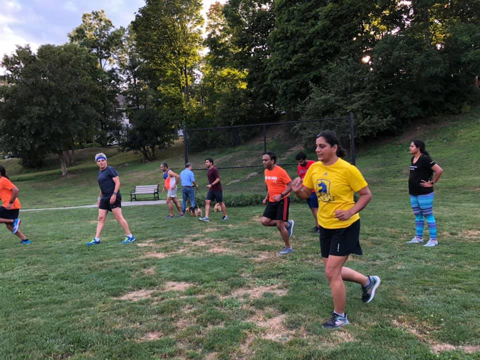 Team in orange shirts at KinderCare