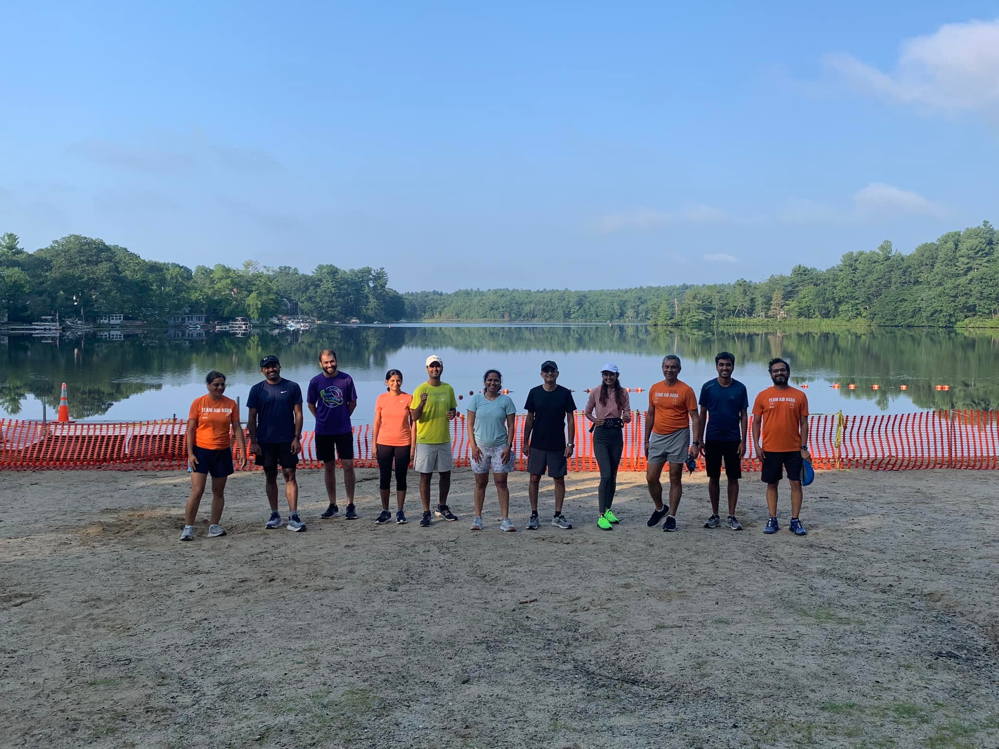 Track workout at sunset selfie